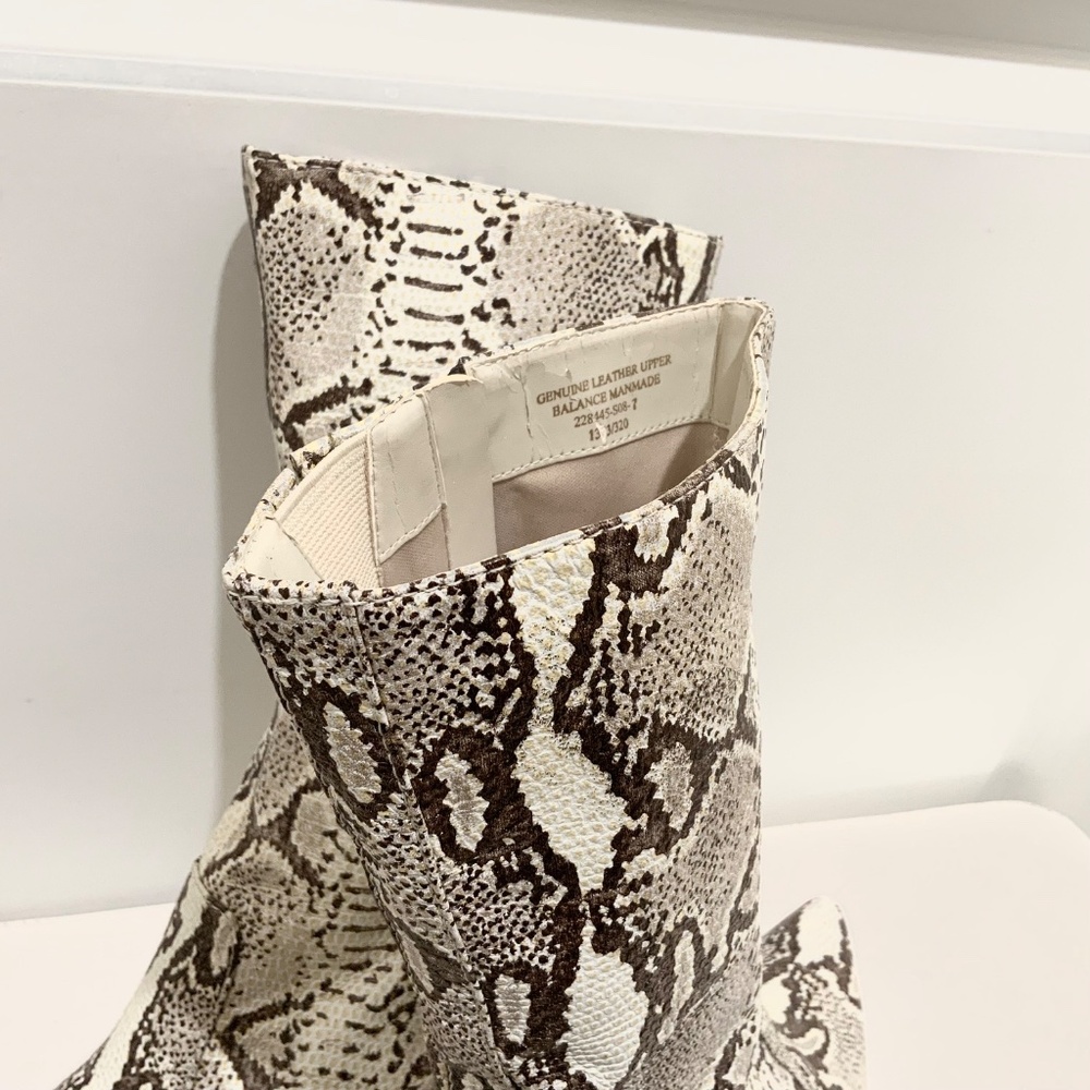 Colin Stuart Snake Print Stiletto Heel Bootie Lea… - image 11